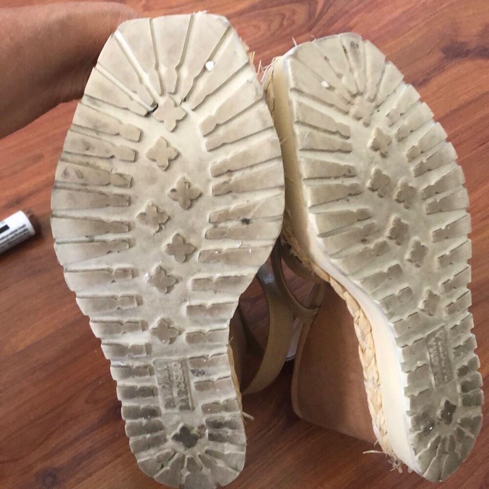 Paloma Barcelo wooden wedge shoes raffia leather 38 - Picture 6 of 11